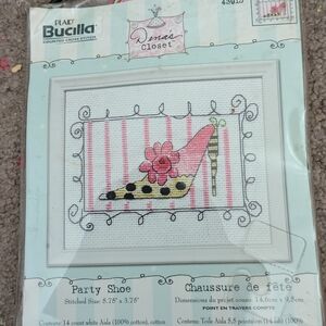 Bucilla counted cross stitch kit – high heel stiletto shoe- Dana's closet gas ne